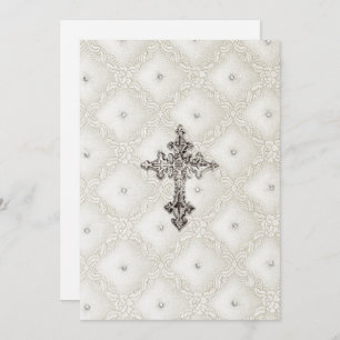 Invitation First Communion Quilted Look