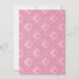 Invitation First Communion Quilted Pink Crystals