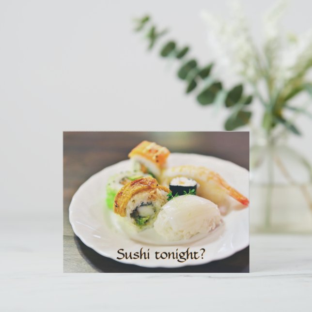 Invitation for a romantic dinner postcard (Standing Front)