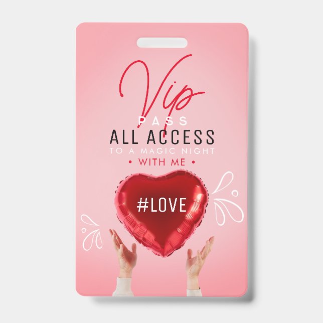Invitation for a romantic event  badge (Front)