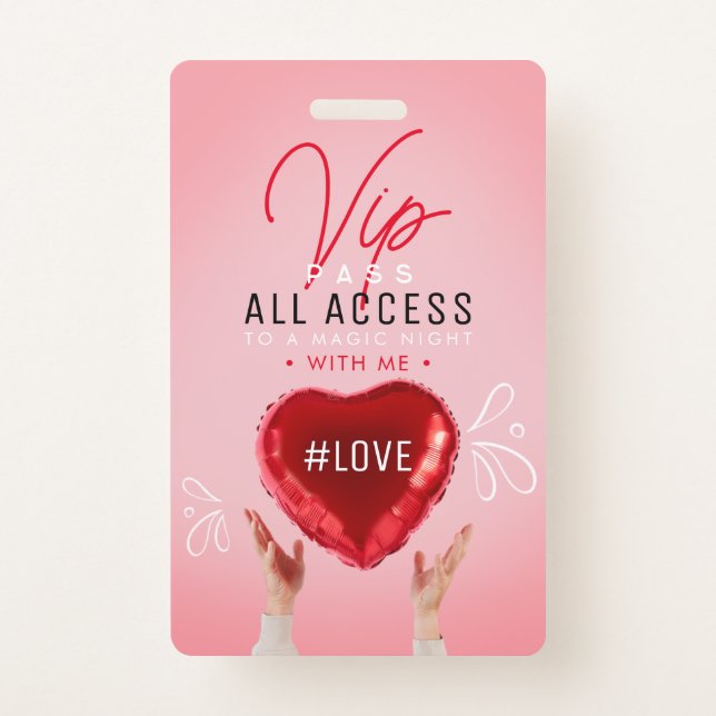 Invitation for a romantic event  badge (Front)