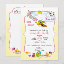 invitation for baby introduction, girl