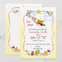 invitation for baby introduction, girl