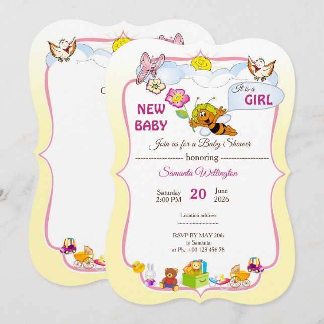 invitation for baby shower (Front/Back)