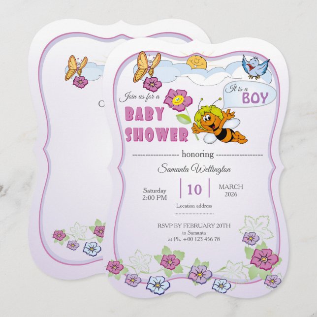 invitation for baby shower it is a boy (Front/Back)