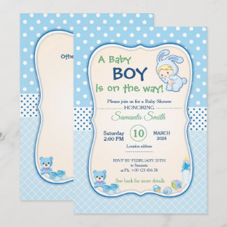 invitation for baby shower, it is a boy