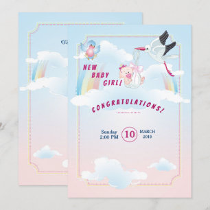 invitation for baby shower, it is a girl