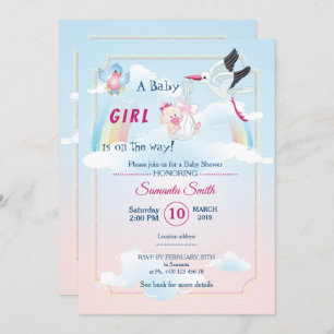 invitation for baby shower, it is a girl