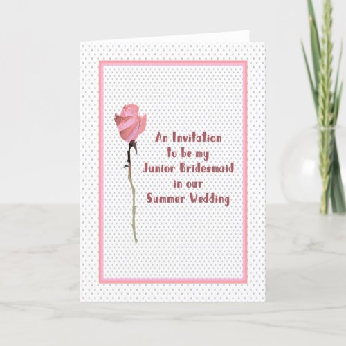 Invitation for Junior Bridesmaid at Summer Wedding