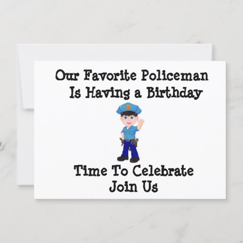 INVITATION FOR POLICEMANS BIRTHDAY INVITATION