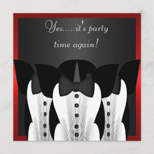 Invitation Formal Birthday Tuxedo Black Tie Suit 3
