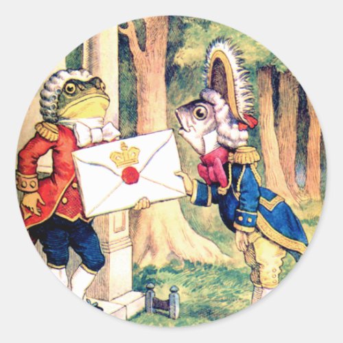 Invitation from the Queen of Hearts in Wonderland Classic Round Sticker