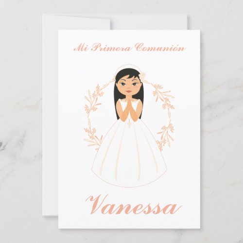 Invitation Girl First Communion with Orla Floral