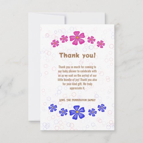 Invitation Glitter pink and blue flowers