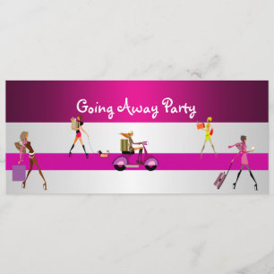 Invitation Going Away Party Girls Bike Luggage Fun