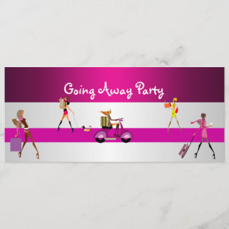 Invitation Going Away Party Girls Bike Luggage Fun