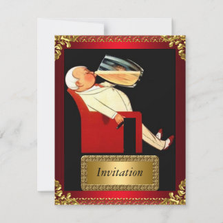 Invitation Gold and Red Art Deco