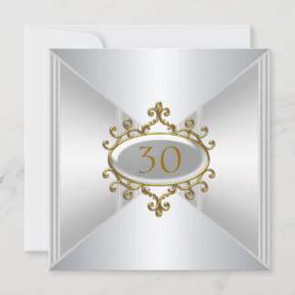 Invitation Gold Silver Birthday Anniversary