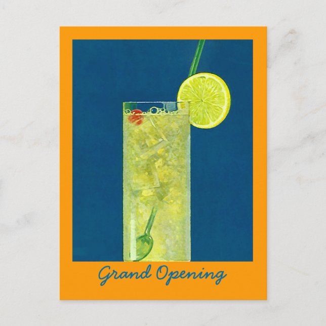 INVITATION GRAND OPENING ~ HAPPY HOUR POSTCARD (Front)