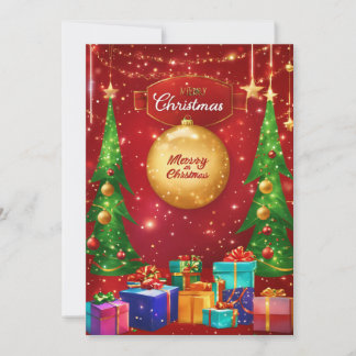 Invitation happy birthday merry Christmas card