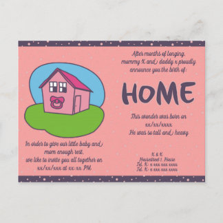 Invitation - housewarming postcard