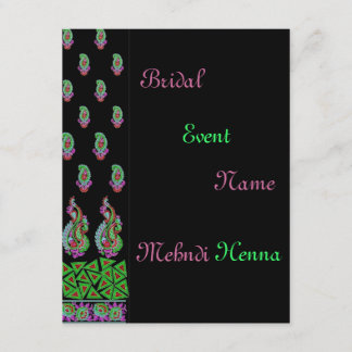 Invitation*Indian*Mehndi*Green*Black Invitation