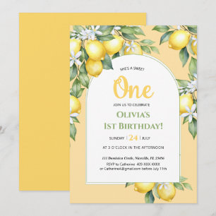 Invitation Lemon citrus 1st birthday.