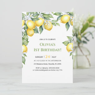 Invitation Lemon citrus 1st birthday.