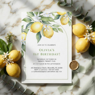Invitation Lemon citrus 1st birthday.