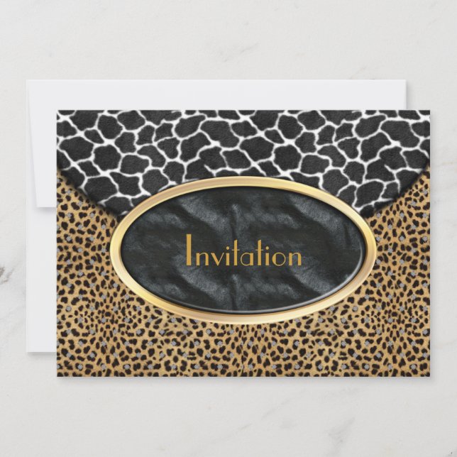 Invitation Leopard Black White Cow Purse (Front)
