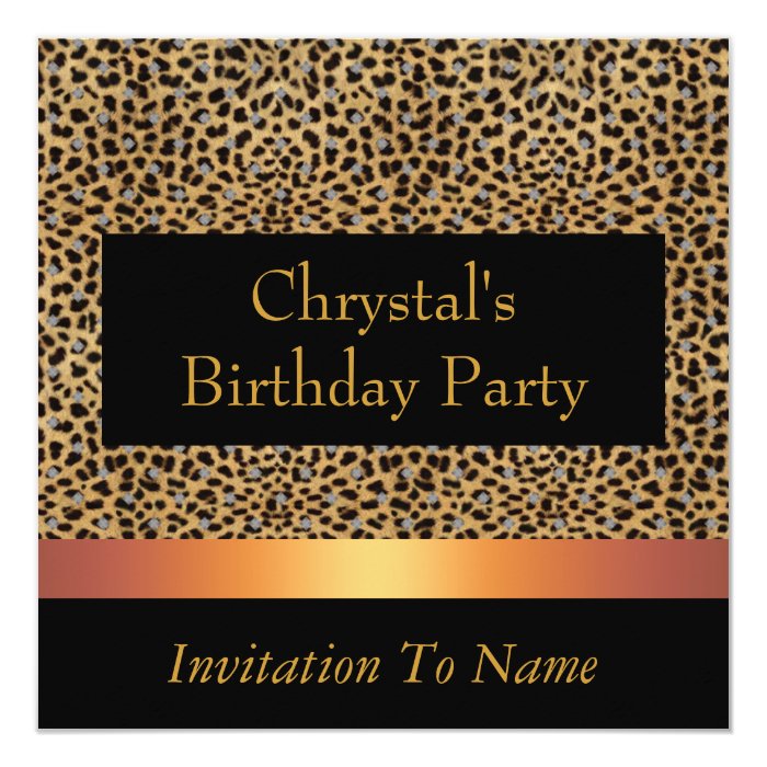 Invitation Leopard Print Invite Birthday Party | Zazzle