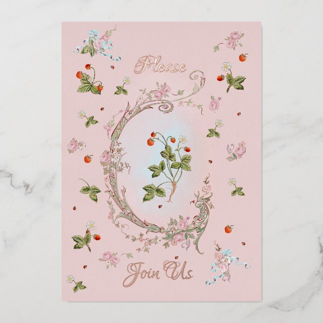 Invitation Marie Antoinette Versailles Baroque   Foil Invitation (Front)