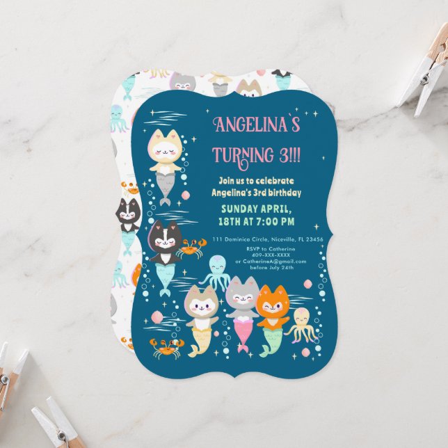 Invitation nautical themed birthday. (Front/Back In Situ)