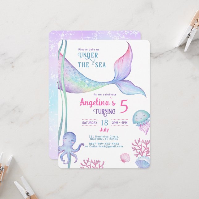 Invitation nautical themed birthday. (Front/Back In Situ)