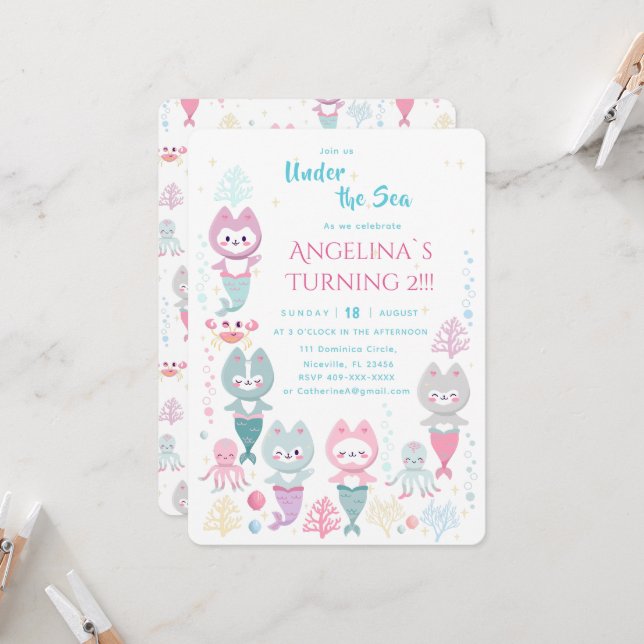 Invitation nautical themed birthday. (Front/Back In Situ)