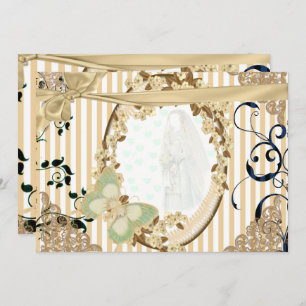 Invitation of wedding old mirror toasted color