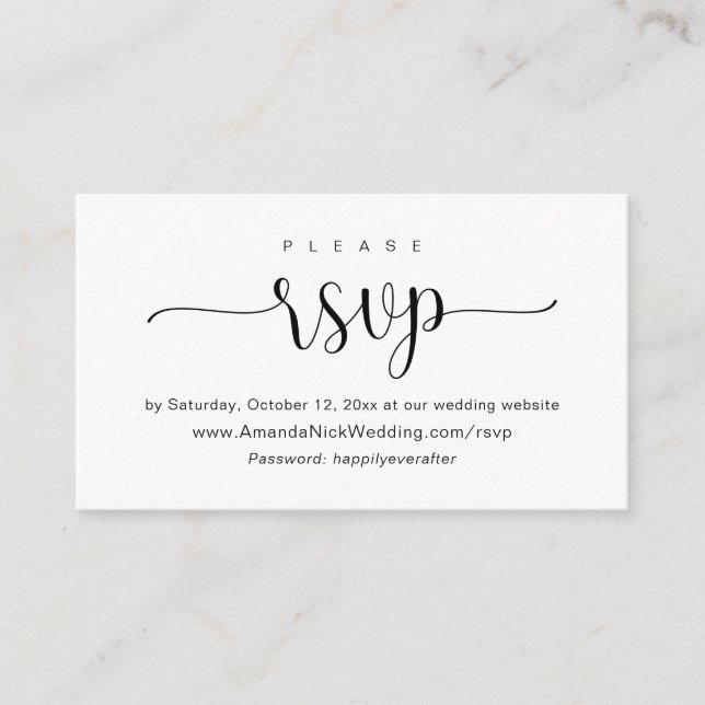 Invitation online RSVP, Wedding Website Card (Front)