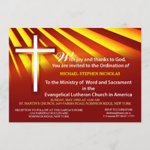 Invitation Ordination Lutheran Minister Customize