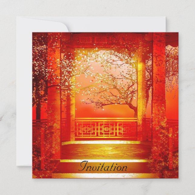 Invitation Oriental Red Gold (Front)