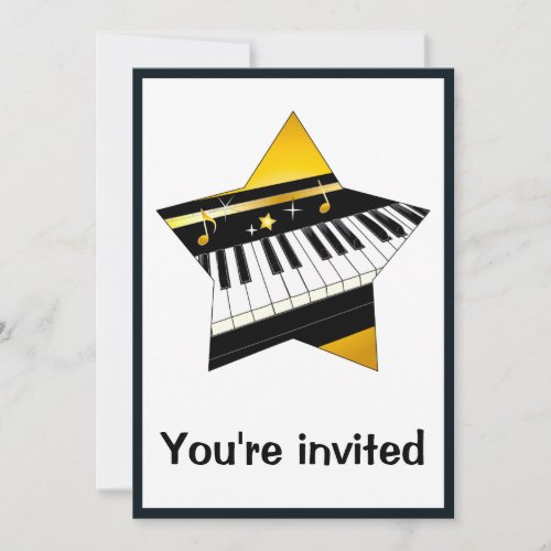 Invitation Piano Recital with Star Invitation