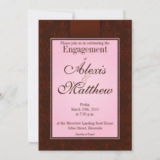 Invitation - Pink & Cocoa Orlee Pattern