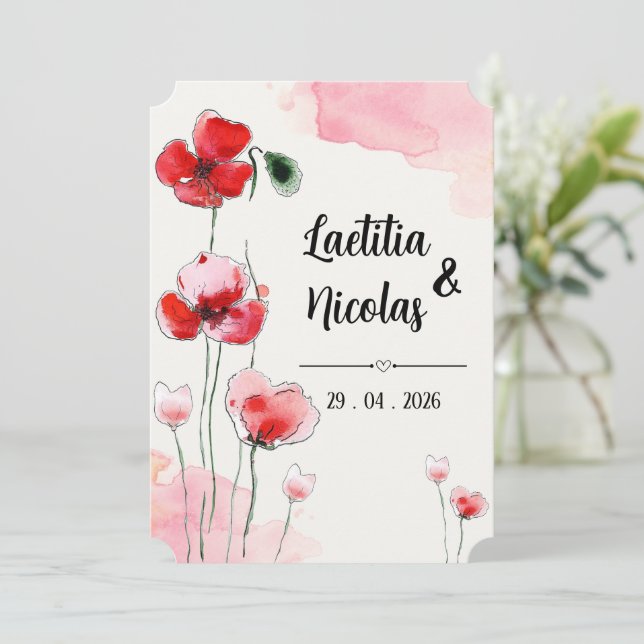 Invitation "poppies" (Standing Front)