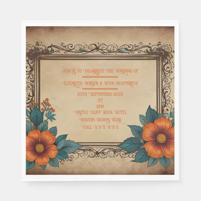 Invitation Postcard Napkins (Front)
