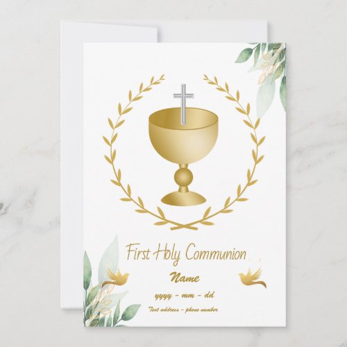 Invitation Premire Communion _ Calisse Croix ar