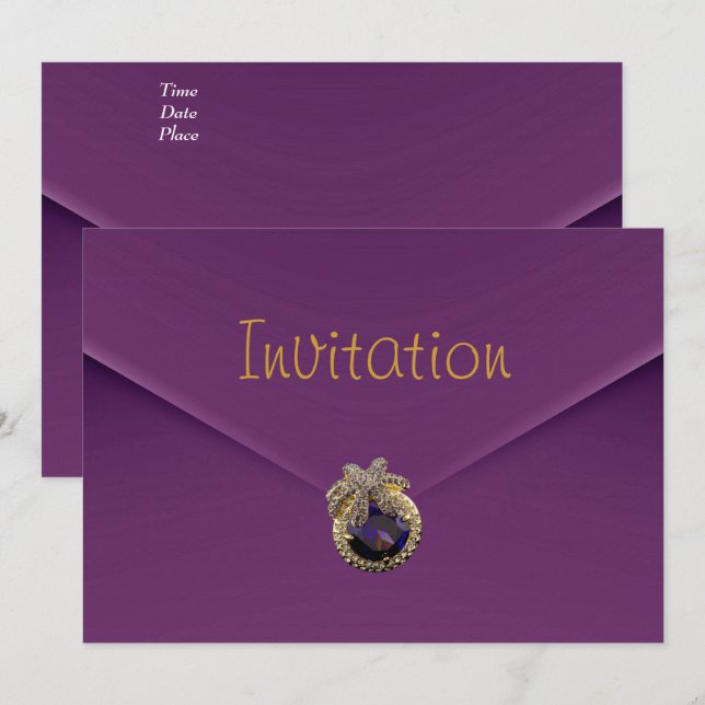 Invitation Purple Velvet Jewel (Front/Back)