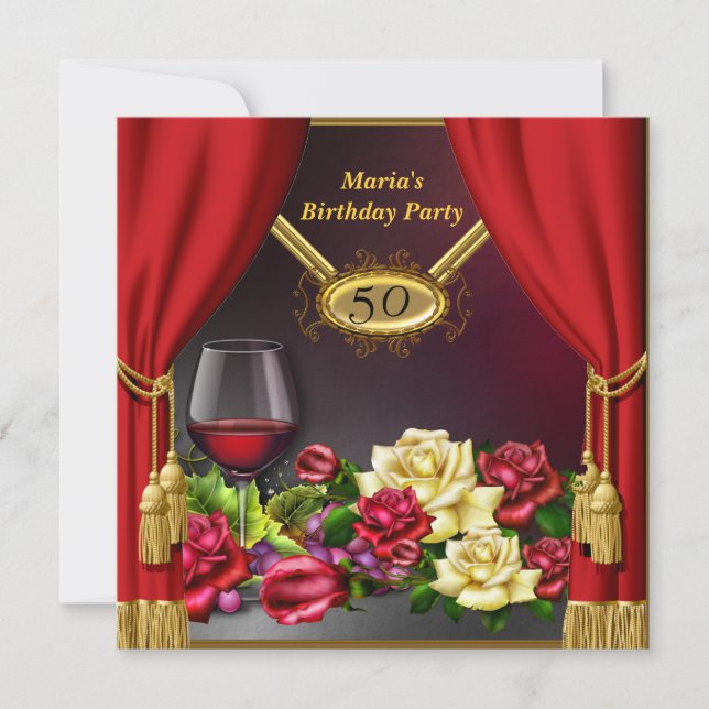 Invitation Red curtain Invitation (Front)