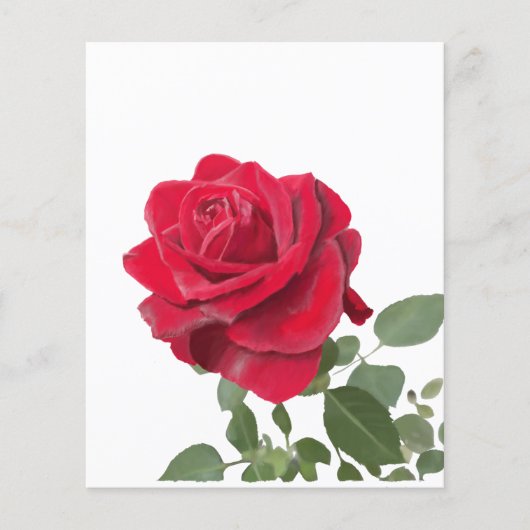 Invitation  Red Rose - symbol of love (Front)