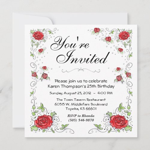 Invitation _ Red Roses