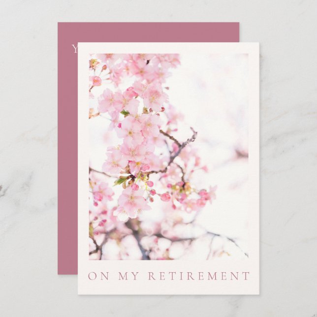 INVITATION : RETIREMENT : CHERRY BLOSSOM BRANCH (Front/Back)