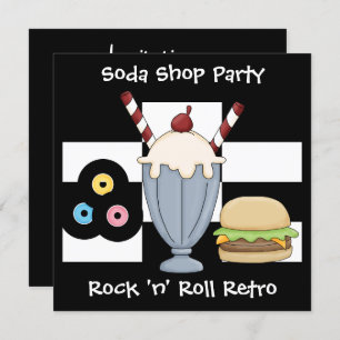 Invitation Rock 'n' Roll Retro Soda Shop Party
